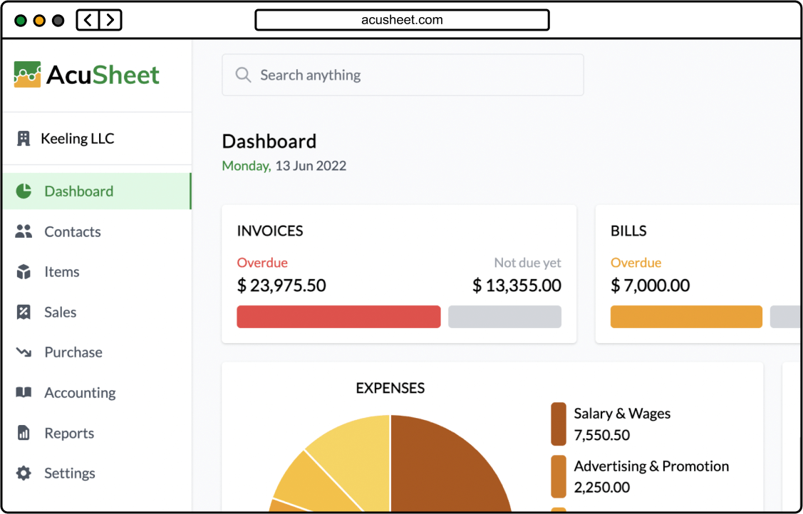 acusheet features